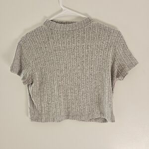 Cotton On Light Gray Ribbed Crop Top